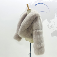 Veste courte en fourrure de renard luxueuse et moelleuse - Vêtement d'extérieur en fourrure épaisse et chaude pour femmes en hiver