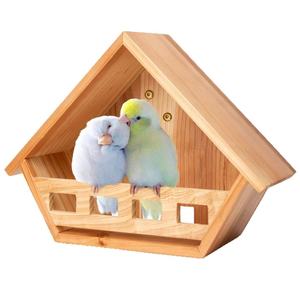 รังนกไม้รูปสามเหลี่ยม บ้านสัตว์เลี้ยงทนทานสำหรับใช้กลางแจ้ง ขนาดกลาง - Product Image 4
