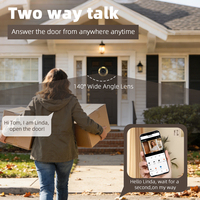 Caméra de porte intelligente Tuya 3MP sans fil 2.4G Wifi avec micro et haut-parleur intégrés, détection humaine PIR, interphone de sécurité pour la maison
