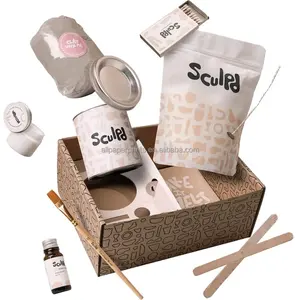 Kit de fabrication de bougies avec cire de soja écologique d'argile sèche à l'air, huile parfumée, vernis, kit de bougies