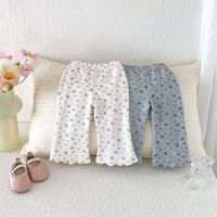 Pantalon pour bébé fille Angou 6M-4Y, pantalon décontracté en coton imprimé à volants et évasé pour l'automne