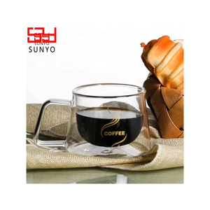 แก้วกาแฟซันโย 2024 ดีไซน์สุดฮิต รองรับการสั่งทำโลโก้สีทอง แก้วกาแฟแบบสองชั้น ป้องกันความร้อน ใช้ซ้ำได้ - Product Image 1