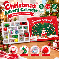 Nouvelle boîte mystère de 24 porte-clés poinçonnés en forme de poupée de Noël, cadeau de Noël du Père Noël pour enfants