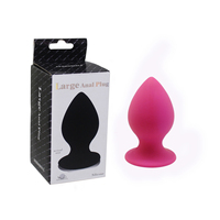 Grand Plug Anal en Silicone avec Base à Ventouse Stable Rose Noir Jouet Adulte Imperméable pour Jeu Anal