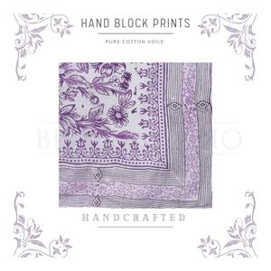 Sarong en coton imprimé à la main, motif lavande lilas, pour femme, léger, idéal comme paréo de bikini, vêtement d'été - Product Image 3