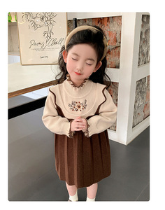 Vestido de Suéter para Niñas, Estilo Nuevo de Primavera y Otoño, Ropa Infantil a la Moda, Vestido de Princesa de Manga Larga Tejido para Bebés - Product Image 2