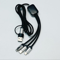 Cadeau promotionnel Câble de charge USB lumineux LED 3 en 1 Logo lumineux LED universel pour téléphone portable et appareil photo Chargeur 3 en 1