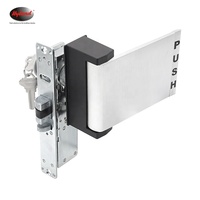 Poignée à palette poussoir-tiroir pour porte de magasin, antivol, antirouille, en aluminium durable, avec serrure à mortaise à clé, haute sécurité