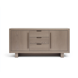 Wood Accent Storage Cabinet With 3 Drawers and 2 Doors Modern Side Cabinet in Stock - Product Image 1