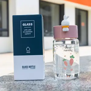 迷你玻璃瓶新款创意3D可爱图案瓶直饮鲜果汁杯玻璃瓶