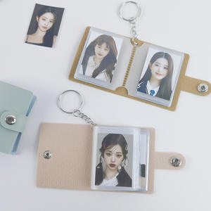 Mini 2 pouces de haut en cuir PU Album <span class=keywords><strong>Photo</strong></span> porte-clés <span class=keywords><strong>livre</strong></span> de rangement en plastique pour <span class=keywords><strong>Couple</strong></span> étudiant autocollant ventilateur Collection impression personnalisée - Product Image 4