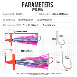Sensoar Octopus Hameçon en acier inoxydable renforcé de 7 et 9 pouces pour la pêche en bateau, la pêche au maquereau, la pêche au <span class=keywords><strong>loup</strong></span> de mer et la pêche à la traîne en mer - Product Image 2