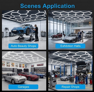 Luminaires LED hexagonaux en nid d'abeille à économie d'énergie de haute qualité pour plafonds de <span class=keywords><strong>garage</strong></span> et ateliers de lavage - Product Image 6