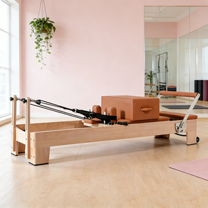 Custom Luxury <strong>Yoga</strong> <strong>Body</strong> Strengthening Foldable Home Gym Equipment Commercial Machine Maple Wooden Folding Pilates Reformer - Product Image 1
