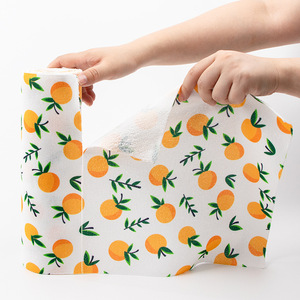 Rollo de paño de cocina de microfibra con diseño naranja, no desechable, para limpiar ollas y sartenes - Product Image 1