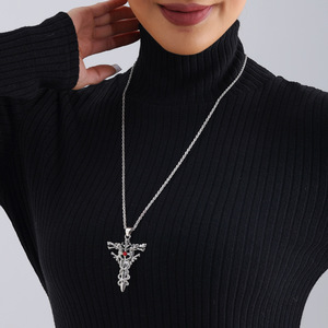 2024 joyería transfronteriza europea y americana Año de la Cruz del Dragón Cadena de suéter simple collar de Zodiaco Twee para mujer - Product Image 4
