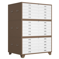 Archivador de Acero con Múltiples Cajones para Oficina, Gabinete de Almacenamiento de Dibujos Técnicos A0 A1 A2 A3