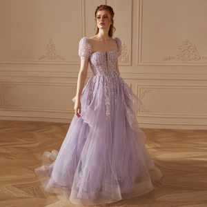 sachin and babi light blue dress Curvy Enchanting Meadow Tiered Mini Dress Lavendar / 1XL main image 0