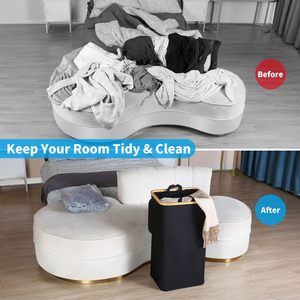 Cesto de Ropa Plegable de 100L, Ahorra Espacio, Mezcla de Algodón y Poliéster Oxford, con Ruedas y Bolsa de Lavado Extraíble - Product Image 2