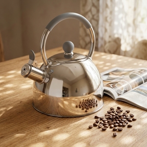 Bouilloire à thé moderne en acier inoxydable d'une capacité de 1 à 3 litres pour cuisinière ou induction à usage domestique - Product Image 1