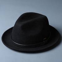 MUESTRA GRATUITA MOQ bajo Oem Odm Venta británica en línea Etiqueta privada Personalizable Western Fleece Goat Bulk Jazz Fedora Sombrero de fieltro