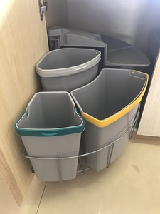 Nouvelle <span class=keywords><strong>poubelle</strong></span> de cuisine en plastique en forme d'éventail avec système de classification multi-seaux rotatif et dissimulé - Product Image 4