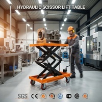 Plataforma Elevadora Manual, Plataforma Elevadora Hidráulica de Tijera, Plataforma Móvil de Tijera Doble Resistente, Elevador Manual de Sobremesa de 500 kg