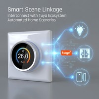 Termostato WiFi Tuya para Calefacción por Suelo Radiante, 3A, Contacto Seco, Pantalla TFT de 1.28 Pulgadas, Perilla Giratoria, Programable Semanalmente