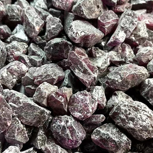Kristal alami mentah ungu tua kristal <span class=keywords><strong>Garnet</strong></span> batu kasar spesimen Mineral untuk dijual