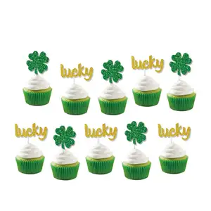 Custom Irish St. Saint Patrick Patrick'S Lucky Day Festival Decorations Green Color Cake Topper For St Patrick Party