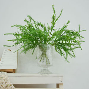 Новый дизайн, искусственная мягкая пластиковая зелень с 5 вилками, растения с листьями папоротника для рождественского свадебного украшения букета - Product Image 3