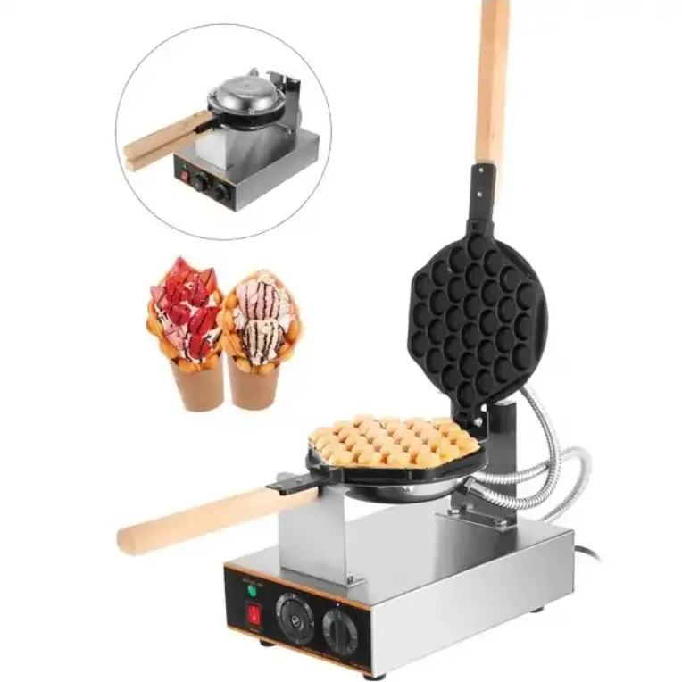 Non-Stick Commerciële Bubble Wafel Kegel Maker Huishoudelijke Wafelijzer Bakker Snackmachine