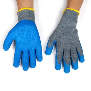 Starker Griff Falten Latex beschichtet atmungsaktiv gestrickt Rücken Handschuhe Arbeiter Handschutz Bau sicherheitshandschuh für Arbeiter