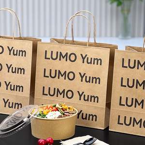 Bolsas de Papel Kraft Biodegradables y Ecológicas para Comida para Llevar, con Impresión Personalizada de su Propio Logotipo, para Restaurantes - Product Image 6