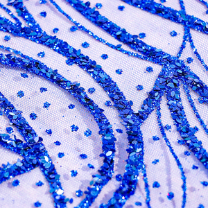 Di alta qualità in poliestere Multi colore paillettes tessuto Tulle Mesh tessuto a nastro ricamato per Vestidos De Novia - Product Image 4