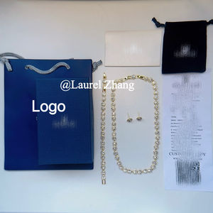 Romantique Plein Diamant Ange Ensemble Rond Bijoux Zircon Diamant Eau Diamant Ensemble dans Petit Collier Boîte Fête Cadeau De Noël - Product Image 3