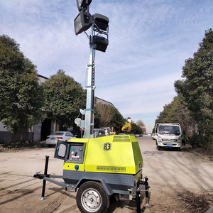 Super Factory <b>Light</b> Tower 9M LED Outdoor Construction <b>Emergency</b> Lighting Electric Hydraulic Lift Trailer Mounted - Product Image 2