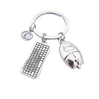 Europe et états-unis mode clavier souris casque bricolage porte-clés créatif ingénieur en informatique jeu clé principale