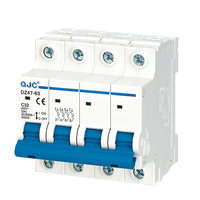 QJC DZ47 MCB 1 pôle 1 p 1 pôle monophasé 1A 2A 3A 4A 6A 10A 16A 20A 25A 32A 40A 50A 63A ac dc mini disjoncteurs miniatures