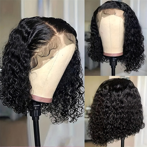 Cheveux vierges vietnamiens bruts en gros, vague d'eau bouclée, perruques en dentelle HD 13x4, perruques en cheveux humains, coupe <span class=keywords><strong>pixie</strong></span>, perruque courte pour femmes noires - Product Image 2