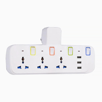 Toma de corriente de extensión inalámbrica EU/UK de alta calidad, 3 cargadores USB, Cable de 5m, enchufe Universal AC220 ~ 240V 10A, toma de pared, 3 salidas CN