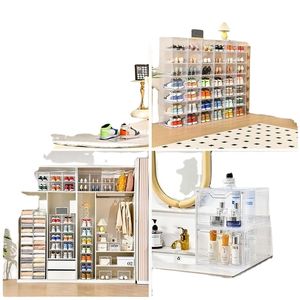 Boîte de rangement pour chaussures pliable empilable en plastique transparente en gros - Product Image 3