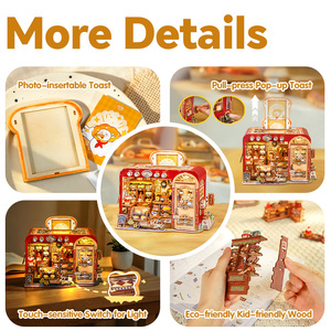 Tonecheer Promotion : Maison de poupée miniature en bois 3D à construire soi-même, thème boulangerie, avec insert photo, pour modélisme et cadeaux - Product Image 3