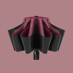 Parapluies promotionnels personnalisés logo publicitaire parapluies inversés parapluies solaires portables à revêtement noir manuel trois fois - Product Image 4
