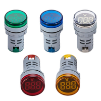Luz de Señalización Industrial Multicolor de 22 mm con Montaje en Panel IP55, Indicador de Voltaje LED con Pantalla Digital, Voltímetro