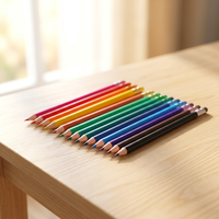 Ensemble de crayons de couleur triangulaires en plastique de 4 pouces, 12 couleurs, gomme colorée, mine souple, certifié EN71, papeterie artistique