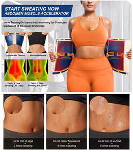 Doppio strato dimagrante controllo della pancia <span class=keywords><strong>Sauna</strong></span> sudore cintura cintura modellante per le donne allenamento Fitness - Product Image 4