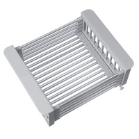 Panier de rangement mural durable en acier inoxydable pour vaisselle de cuisine et légumes, égouttoir pour évier à vaisselle, fonction rétractable
