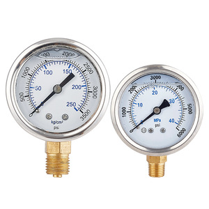 Manomètre Yu'an 60 mm à bain d'huile anti-vibration pour pression hydraulique, connexion filetée - Product Image 1