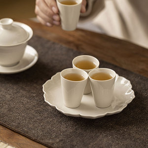 Guanlan Wood Ash Ceramic <b>Tea</b> <b>Tray</b> Irregular Shape For Kung Fu <b>Tea</b> Set Afternoon <b>Tea</b> Use Dehua Porcelain - Product Image 1